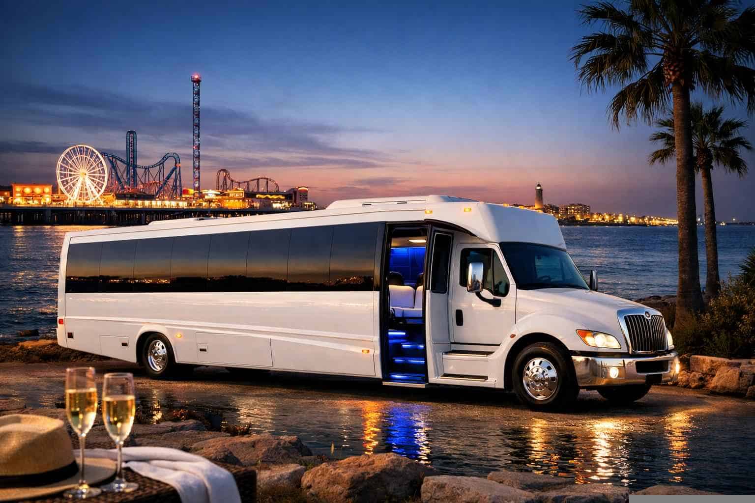 Galveston Texas White Party Bus Rental