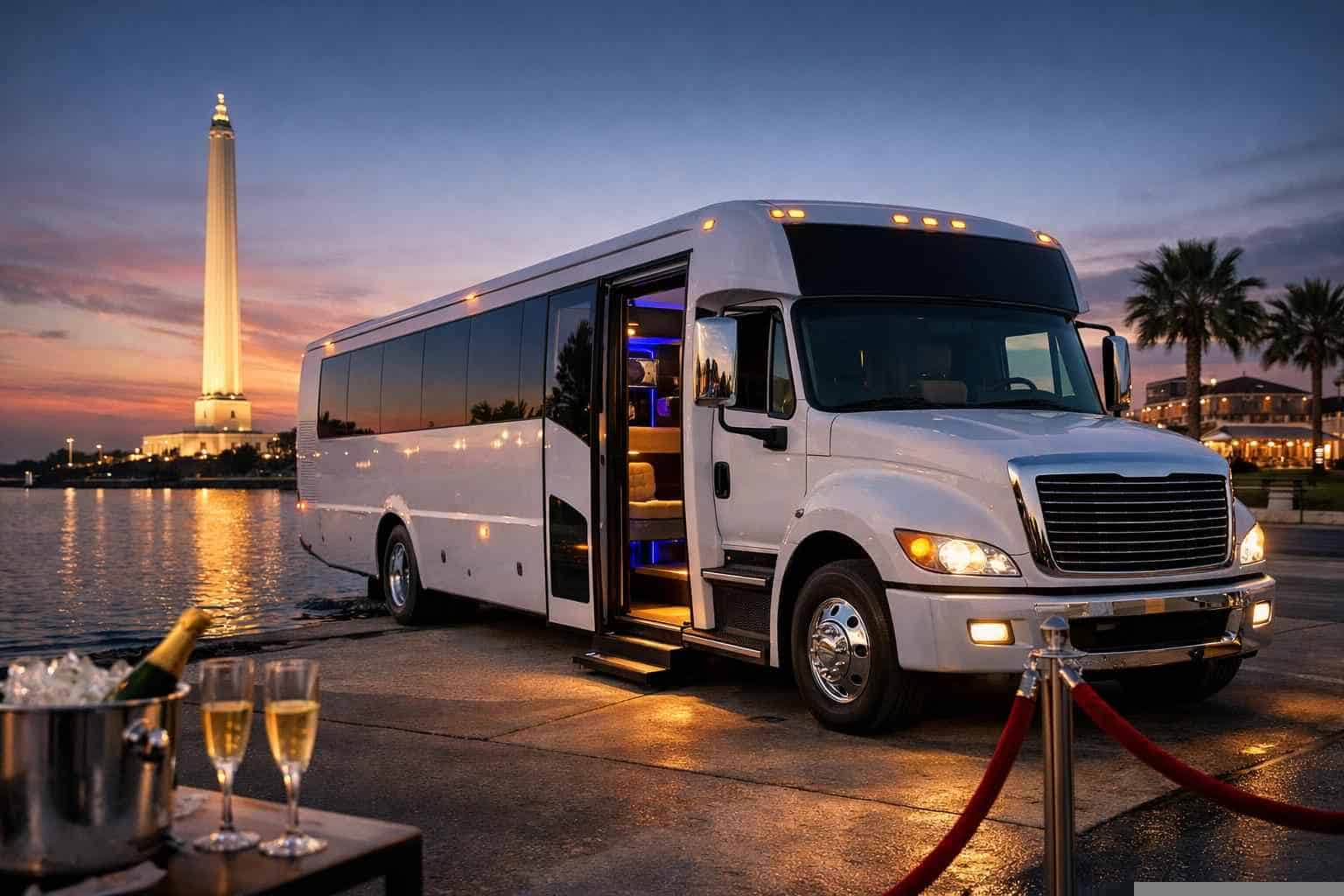 La Porte Texas White Party Bus Rental