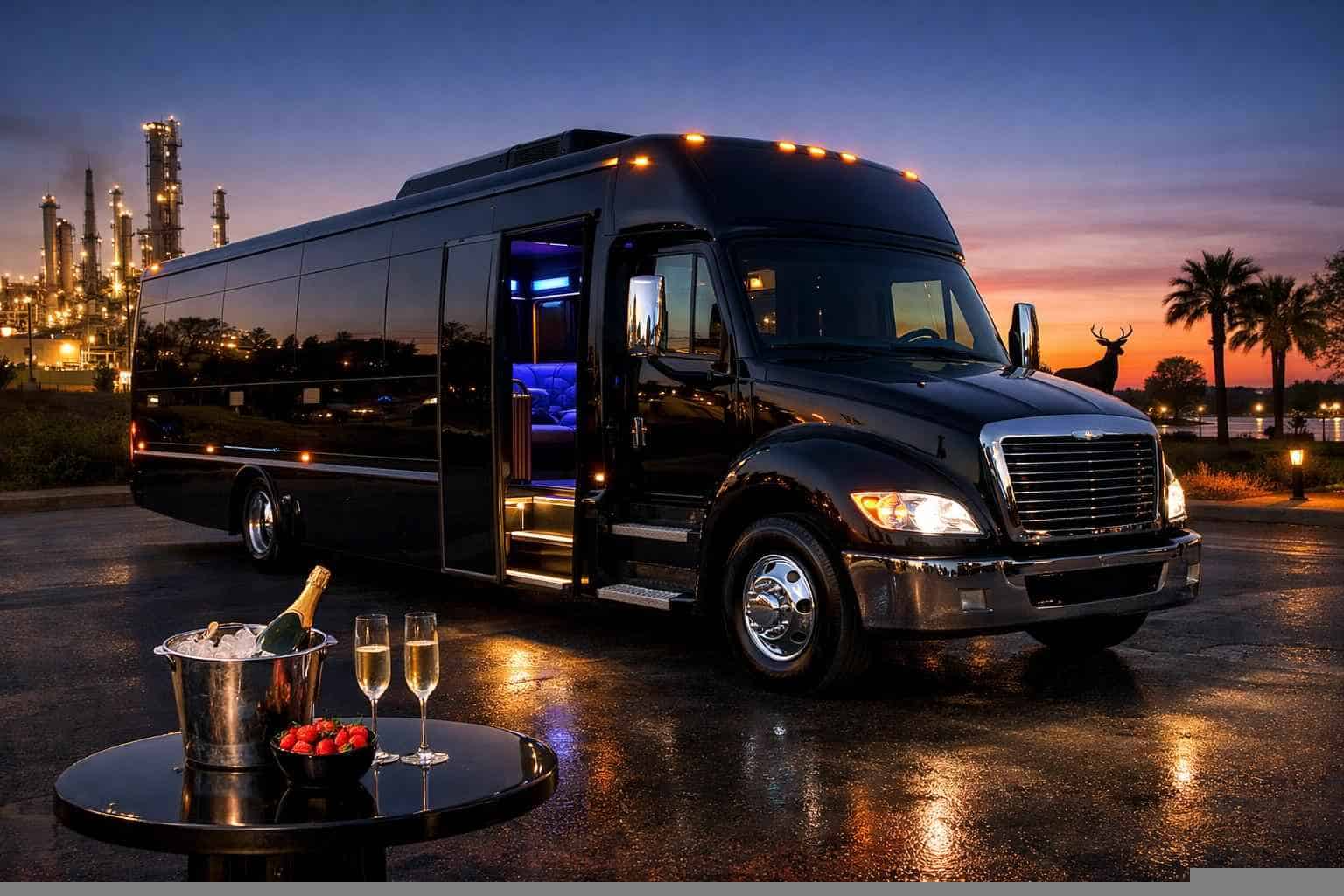 Luxury Black Party Bus Rental in Deer Park Texas