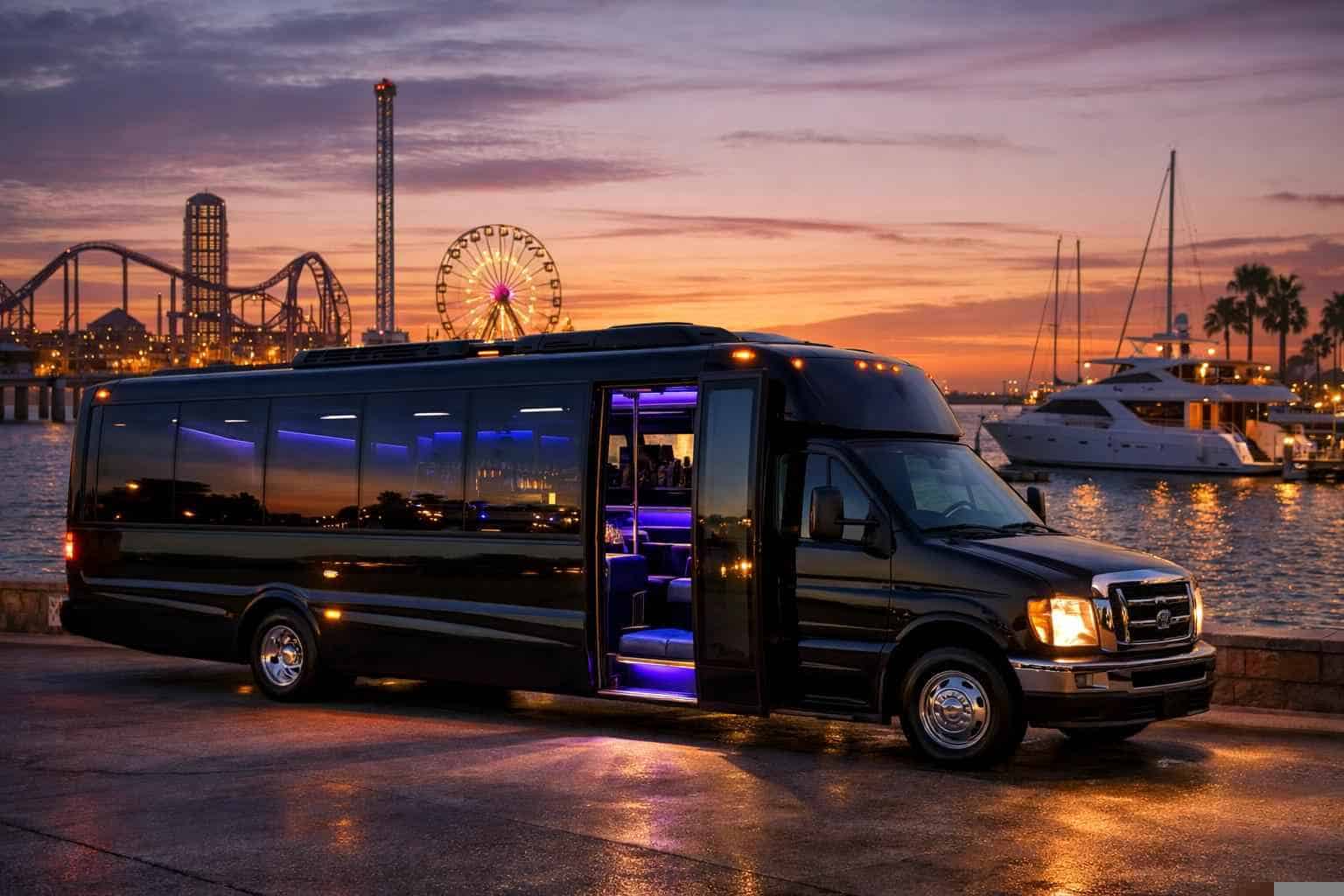 Luxury Party Bus Rental in Galveston Texas