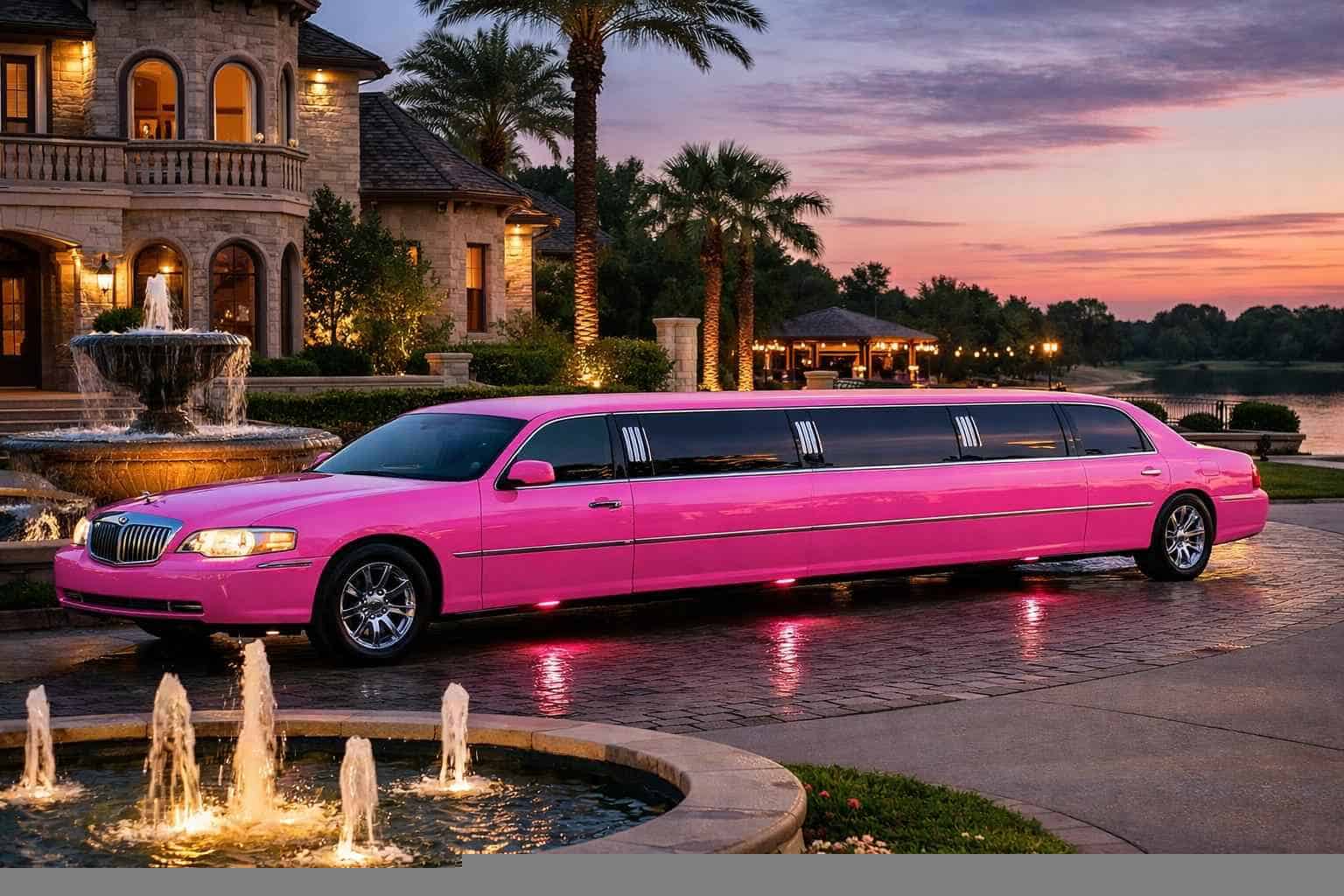 Luxury Pink Limo Rental in Friendswood Texas