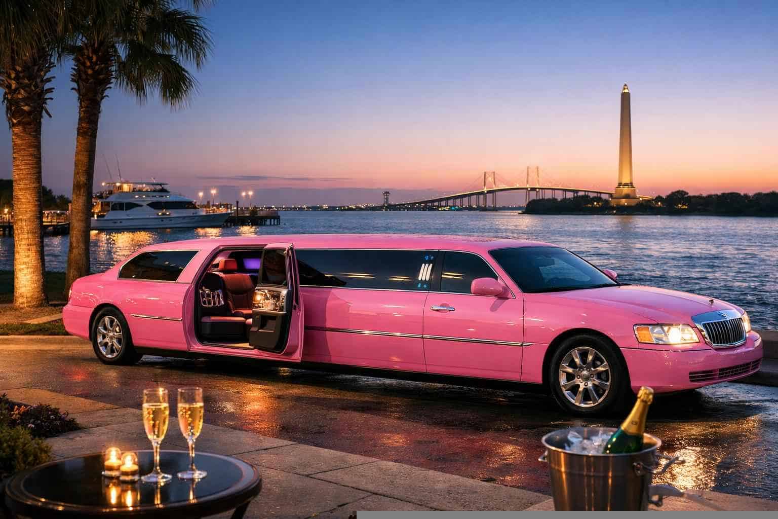 Luxury Pink Limo Rental in La Porte Texas