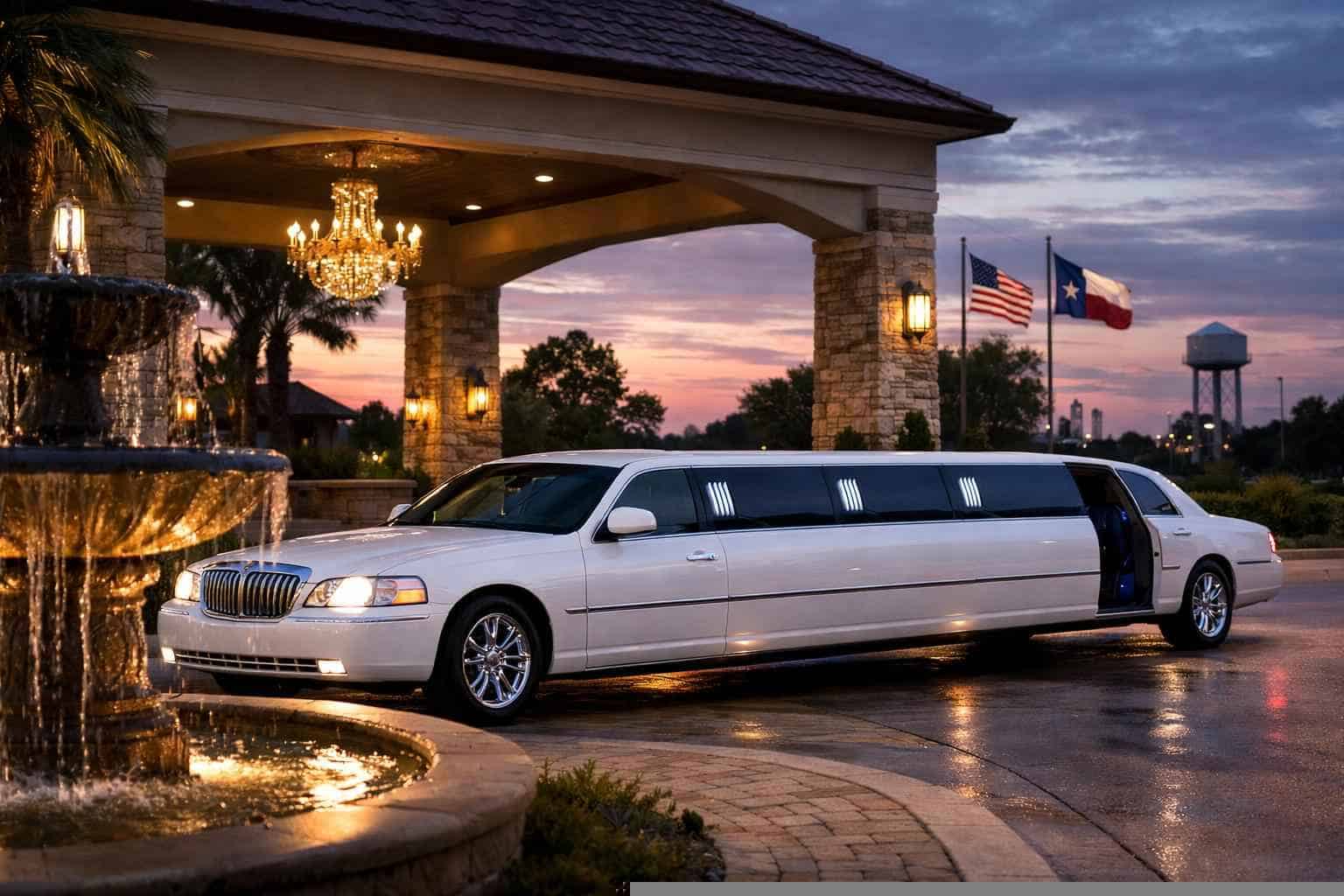 Luxury White Limo Rental in Deer Park Texas