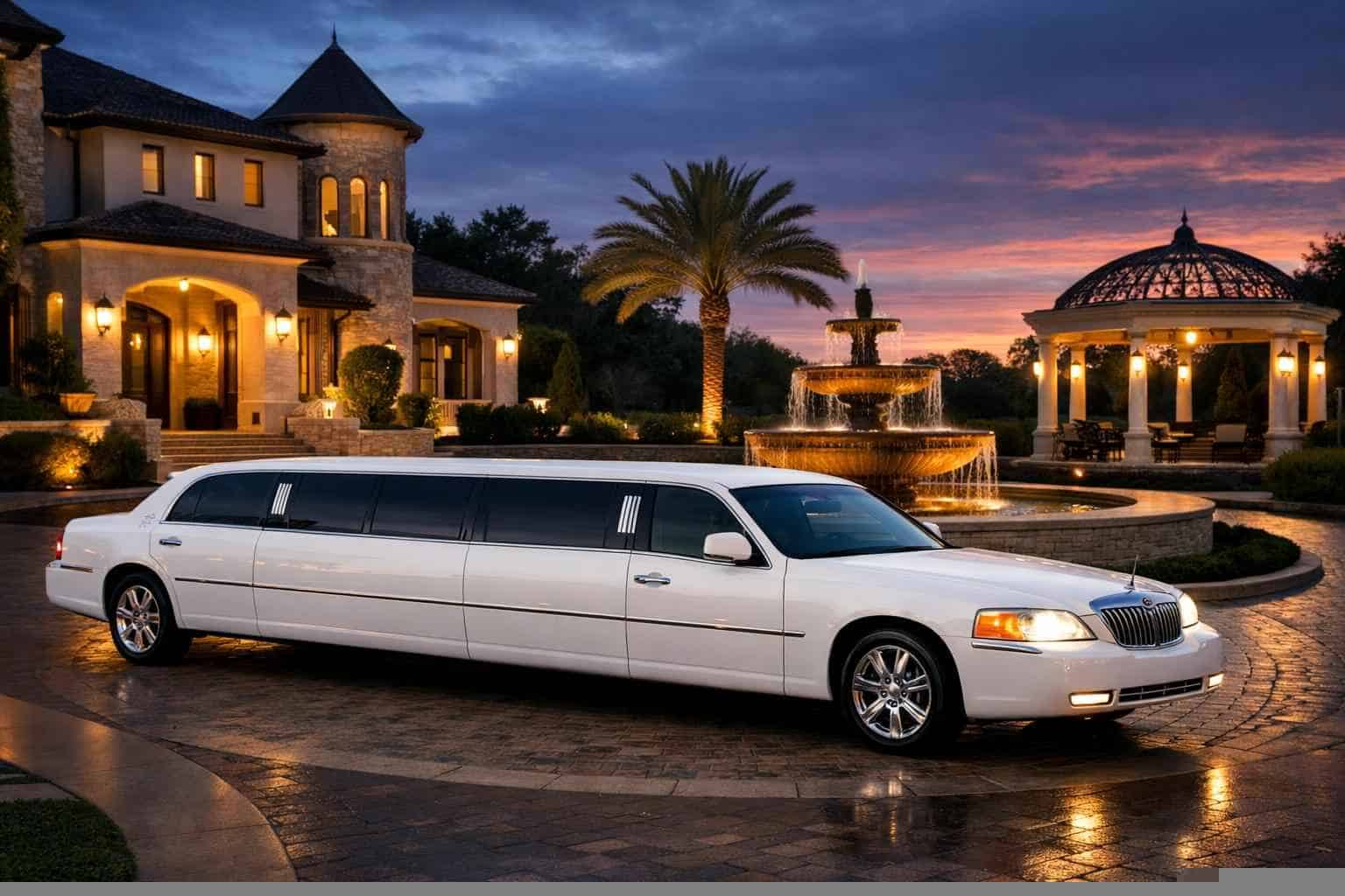 Luxury White Limo Rental In Friendswood Texas