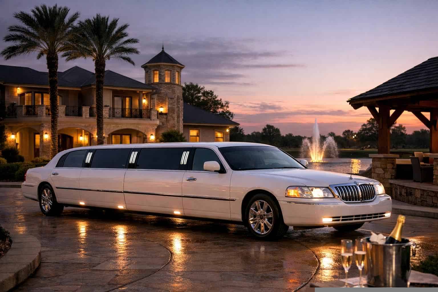 Luxury White Limo Rental in Tomball Texas