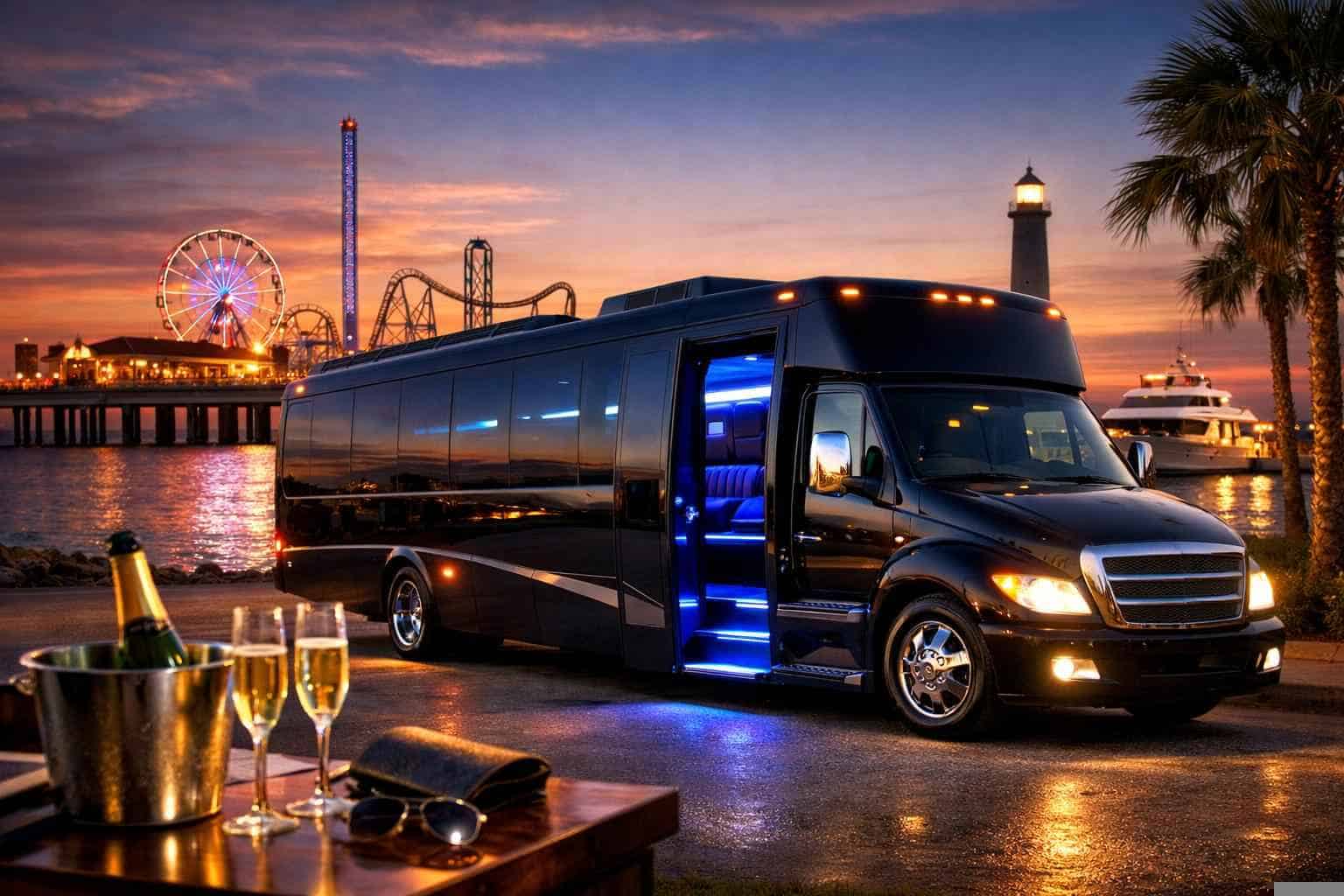 Party Bus Rental in Galveston Texas