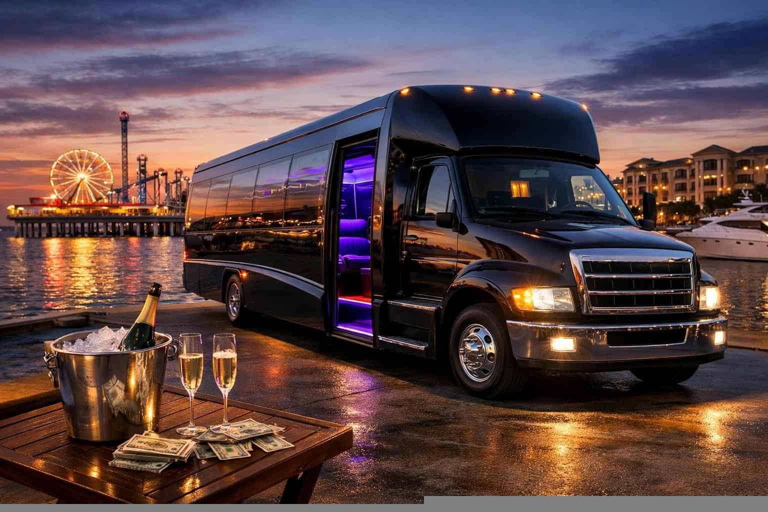 Party Bus Rental Prices in Galveston TX