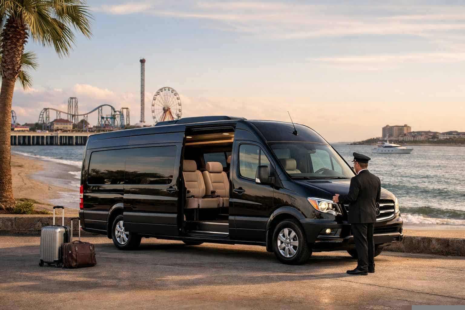 Passenger Van with Driver in Galveston Texas