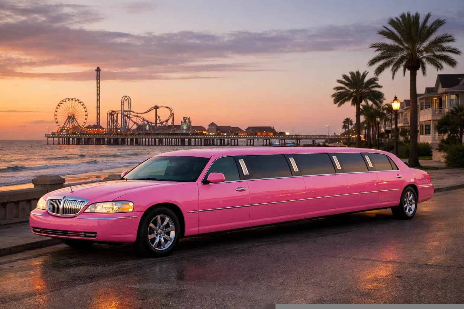 Pink Limo Rental in Galveston Texas