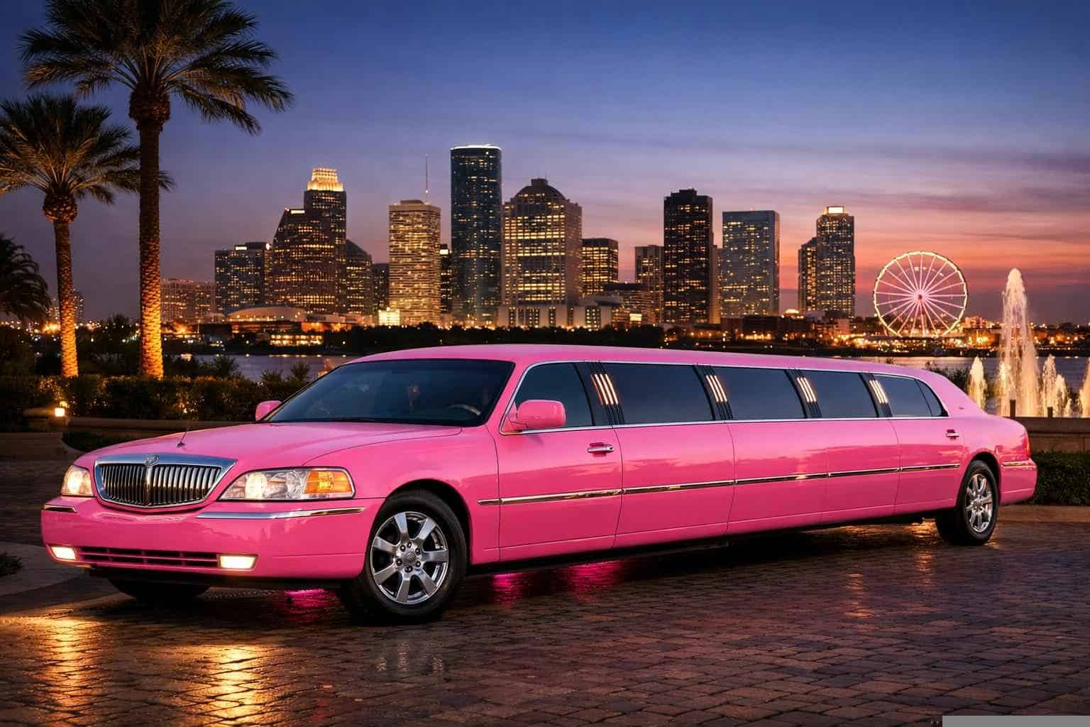 Pink Limo Rental in Texas City Texas