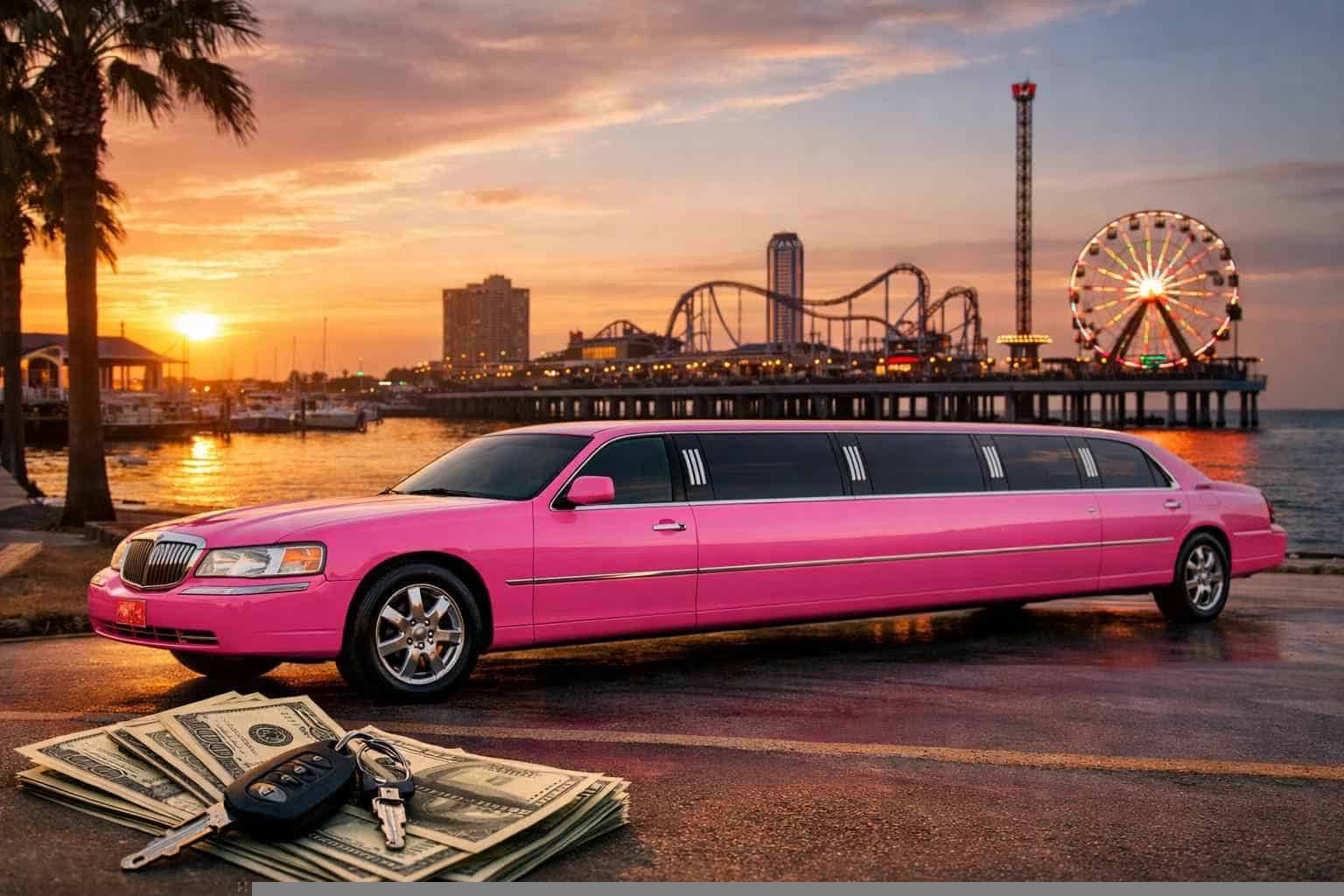 Pink Limo Rental Prices in Galveston TX