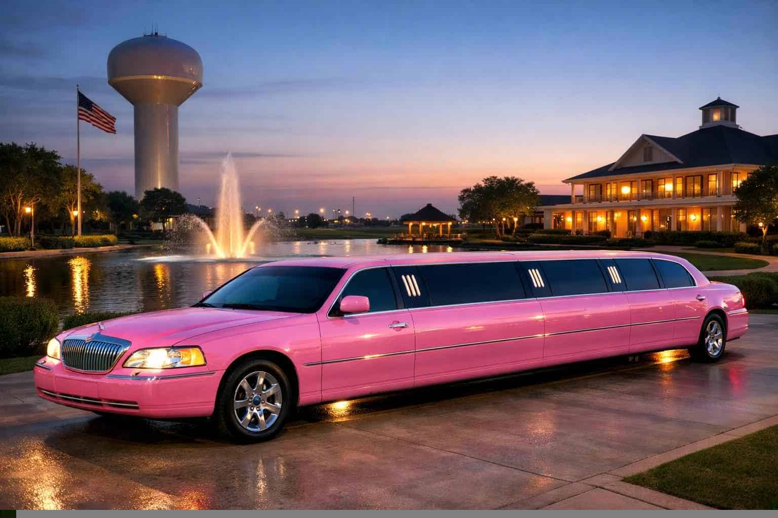 Pink Limousines In Deer Park Texas