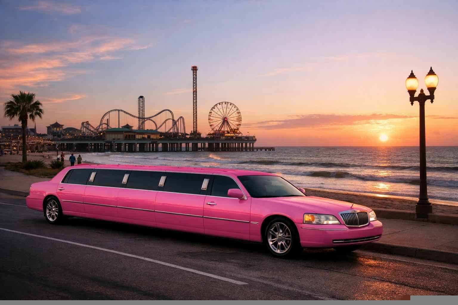 Pink Limousines in Galveston Texas