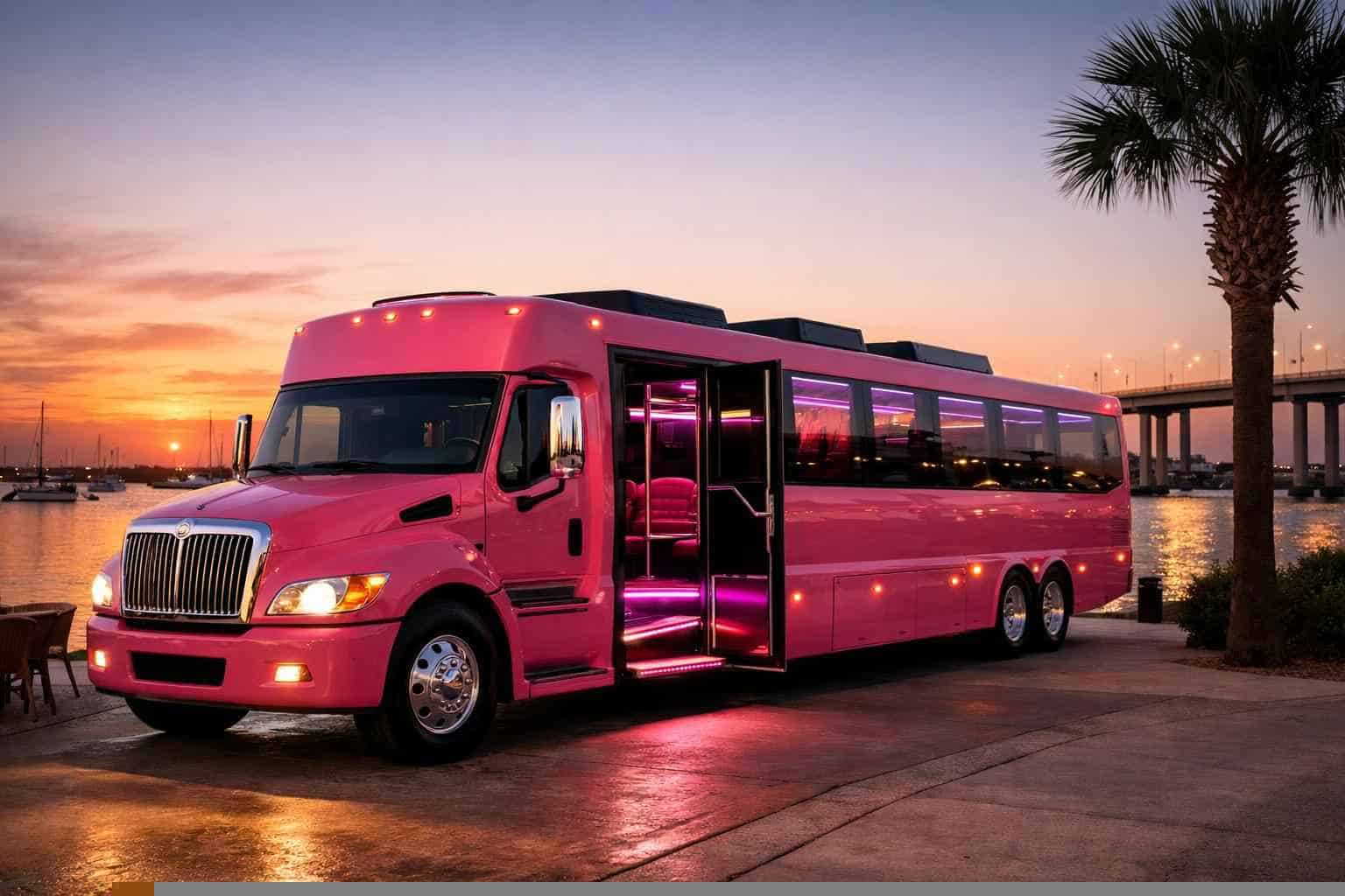 Pink Party Bus Rental In La Porte Texas