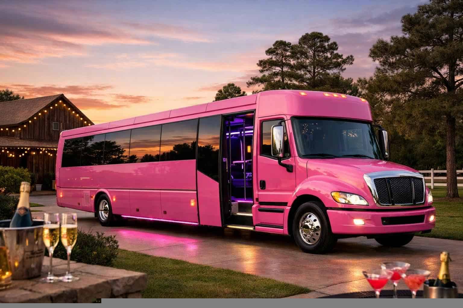 Pink Party Bus Rental in Tomball Texas