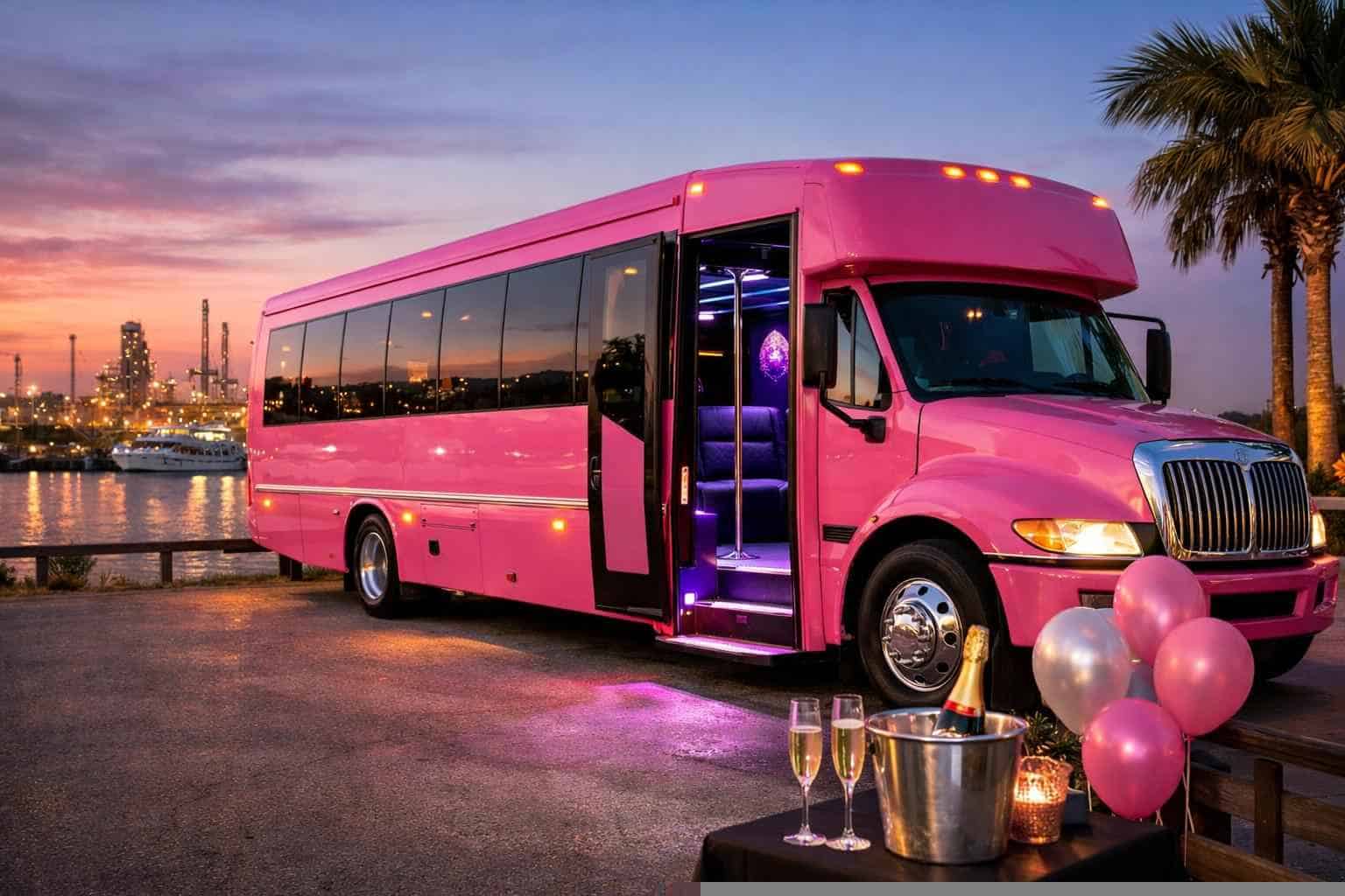 Pink Party Bus Rental La Porte TX