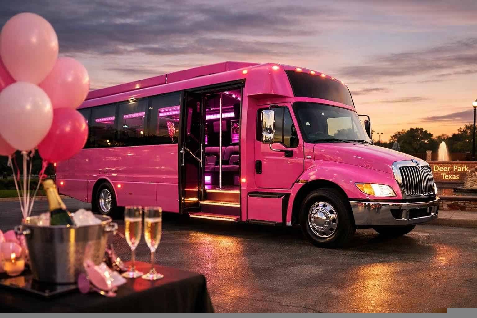 Pink Party Bus Rental Near Me Deer Park TX