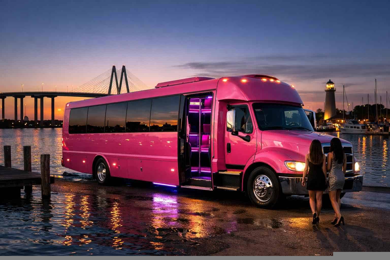 Pink Party Bus Rental Near Me La Porte TX