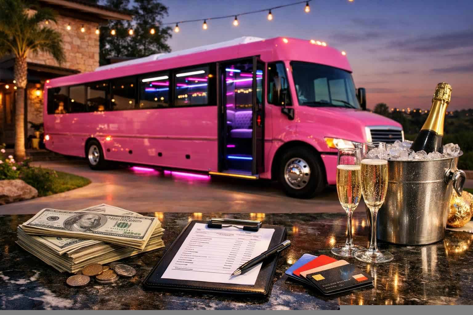 Pink Party Bus Rental Prices in Tomball TX