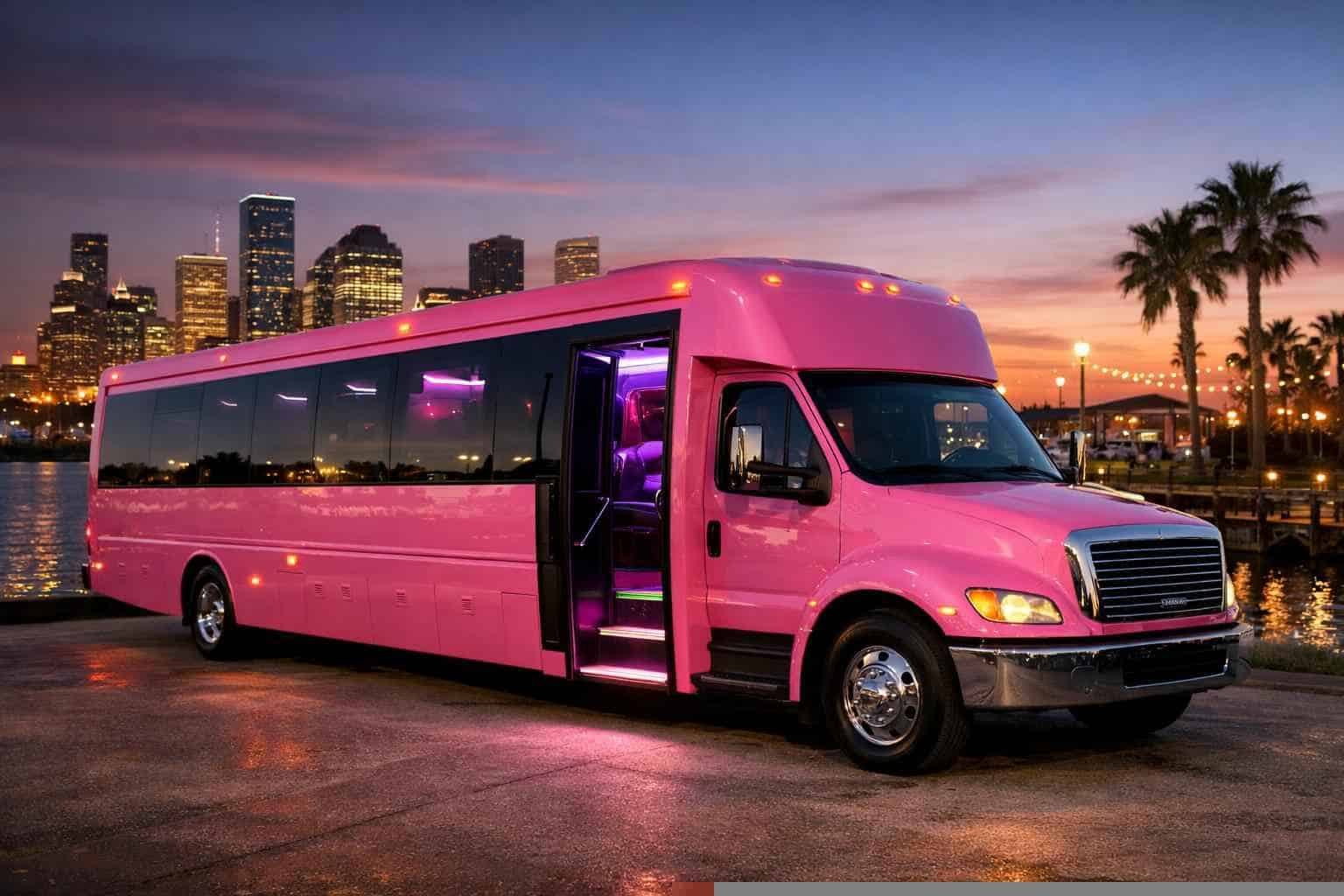 Pink Party Bus Rental Texas City TX