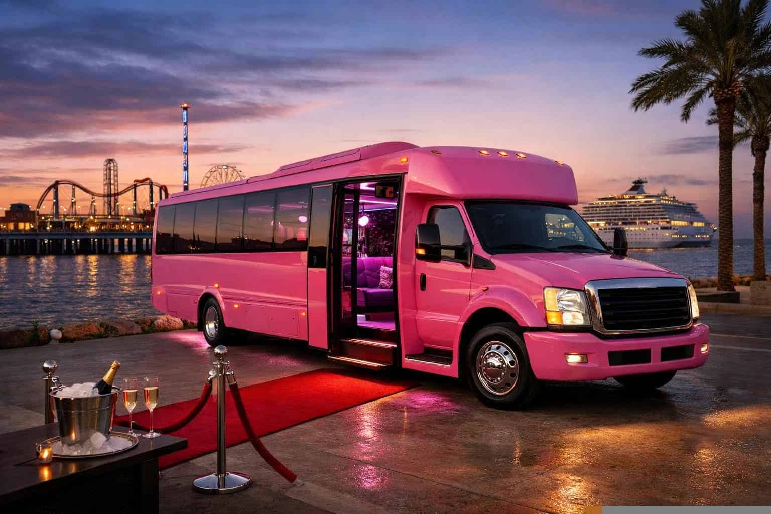 Pink Party Bus Service Galveston TX