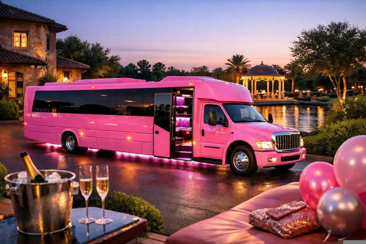 Pink Party Buses in Friendswood Texas