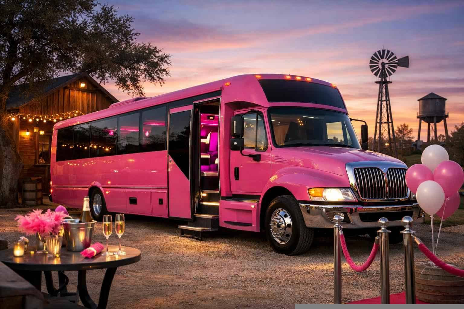 Pink Party Buses in Tomball Texas