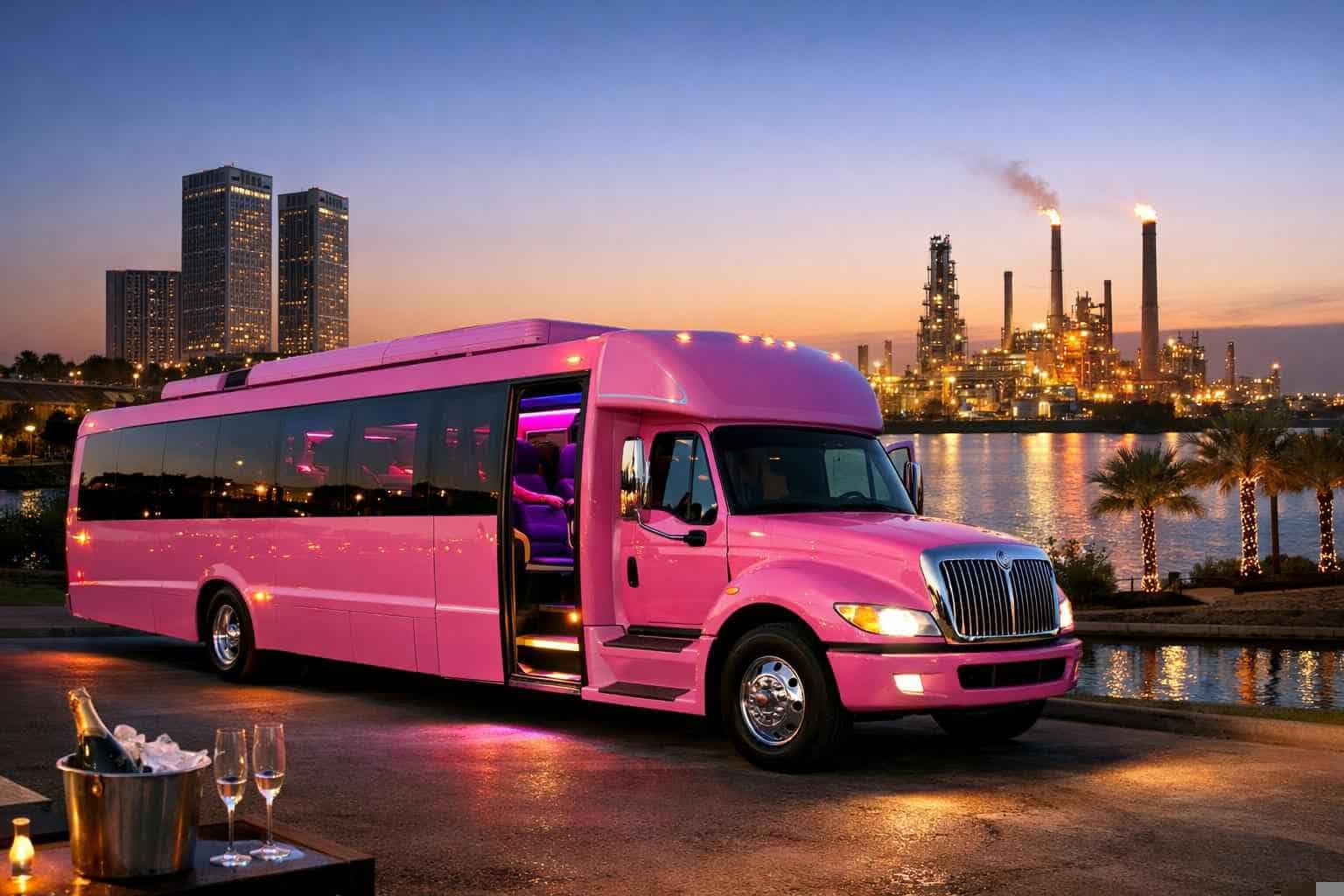 Texas City Texas Pink Party Bus Rental