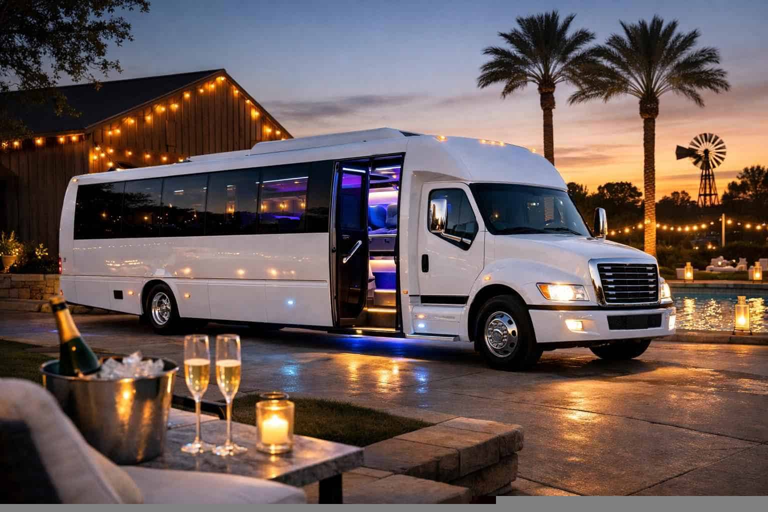 Tomball Texas White Party Bus Rental