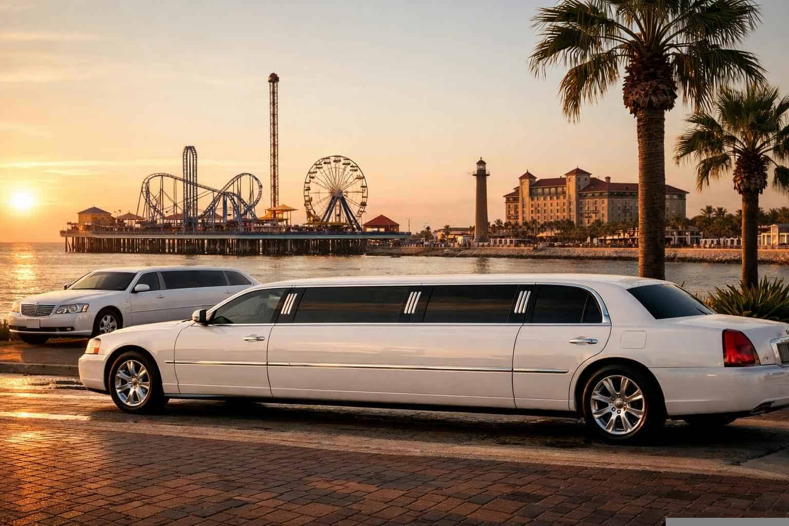White Limousines in Galveston Texas