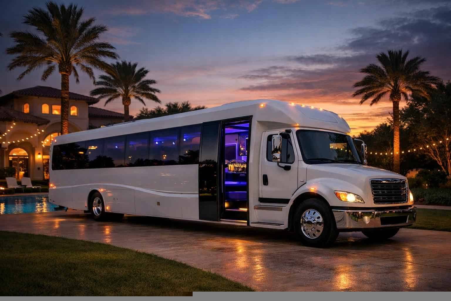 White Party Bus Rental Friendswood TX
