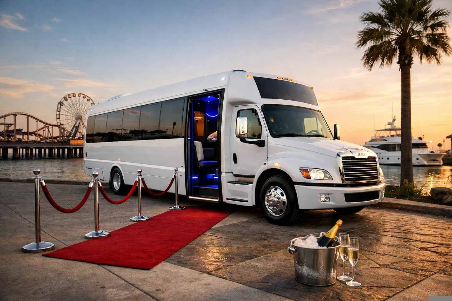 White Party Bus Rental Galveston TX