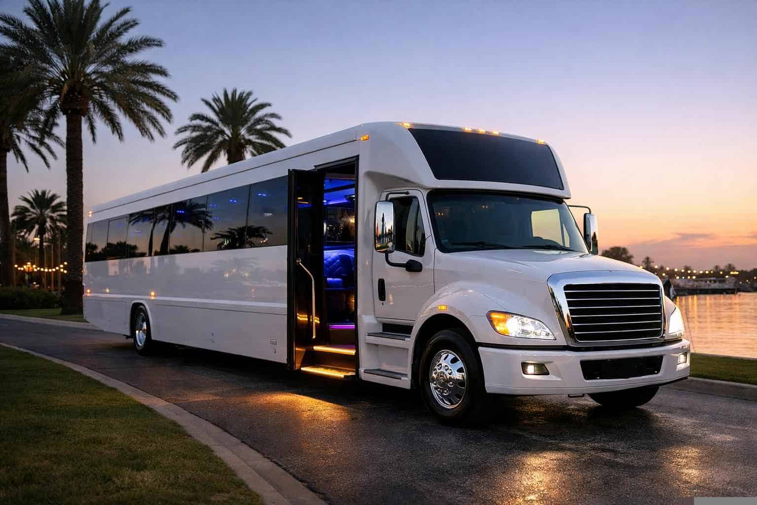 White Party Bus Rental in Deer Park Texas