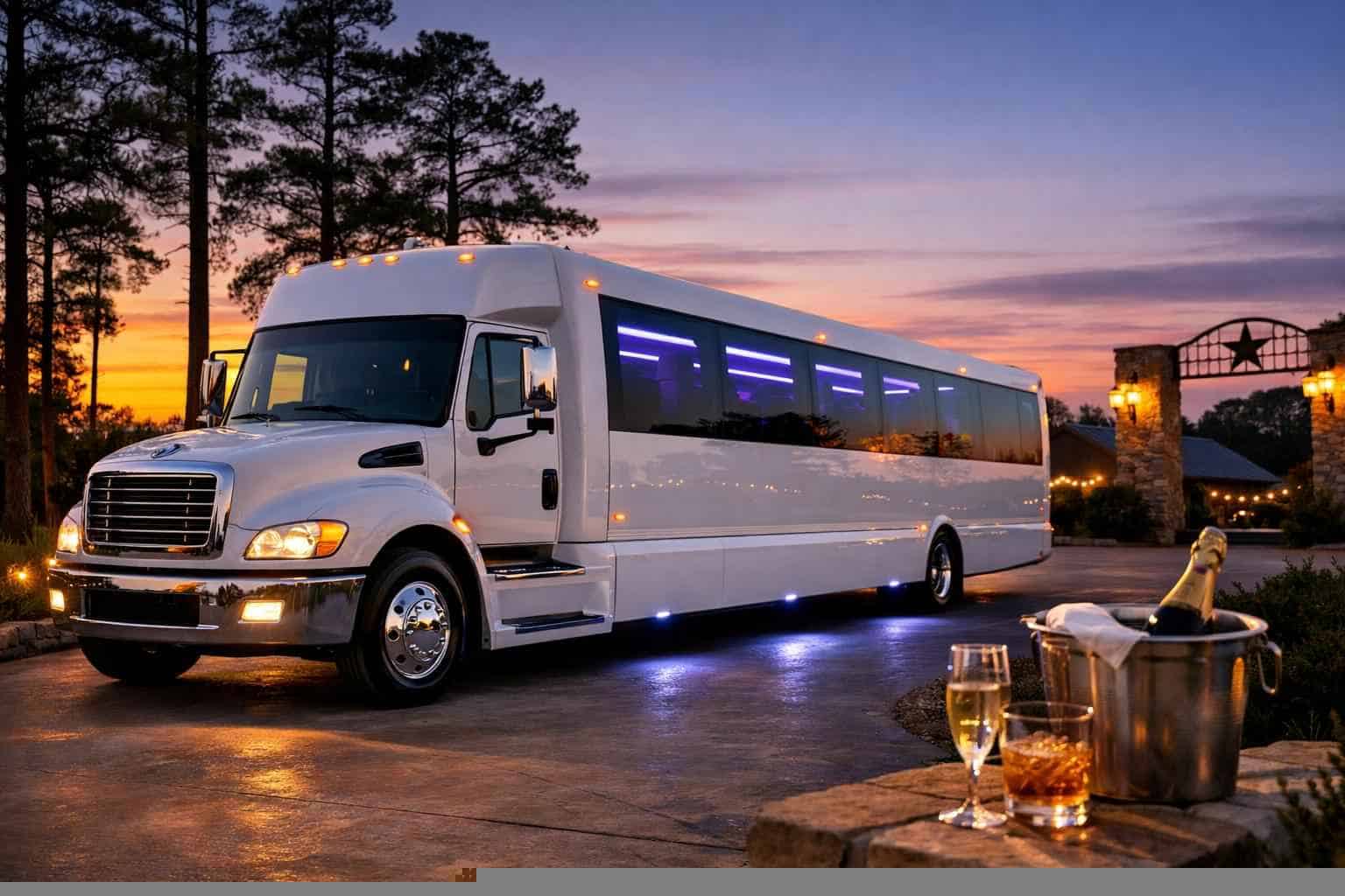 White Party Bus Rental In Tomball Texas
