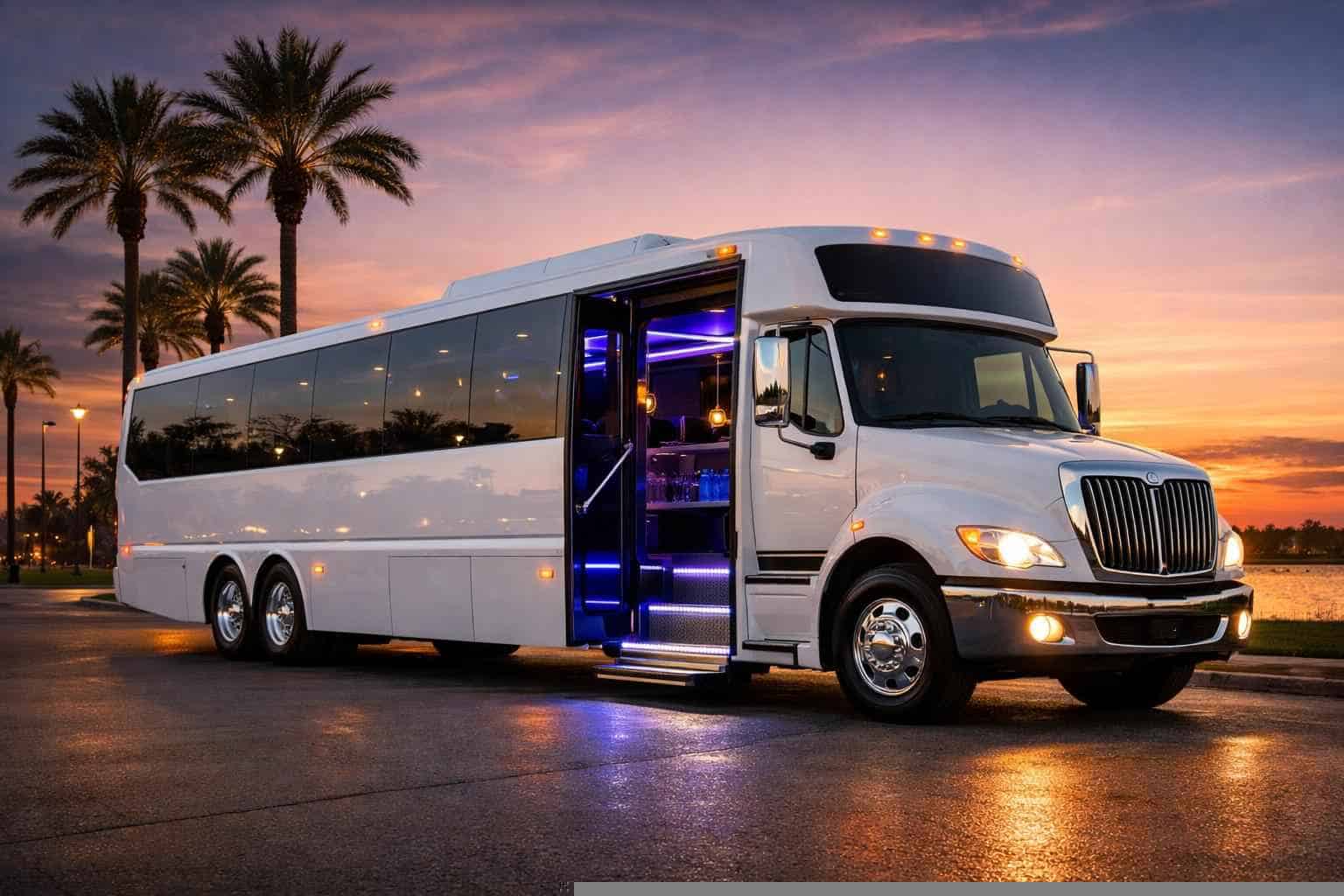 White Party Bus Rental Near Me Deer Park TX