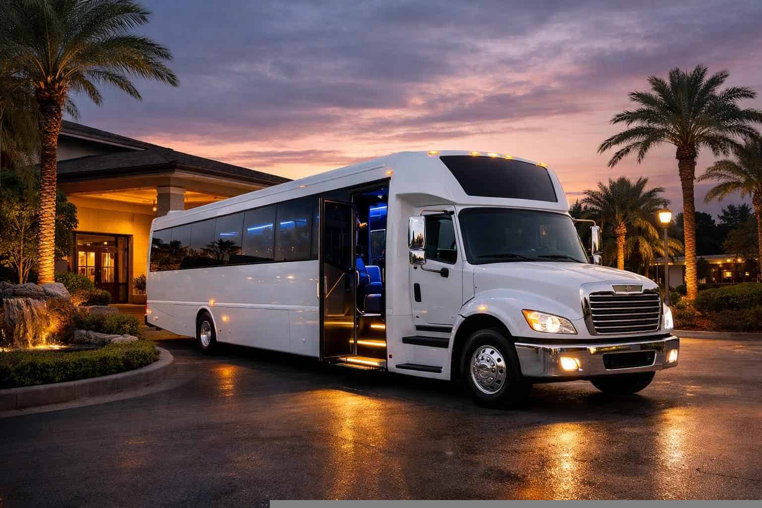White Party Bus Rental Near Me Friendswood TX
