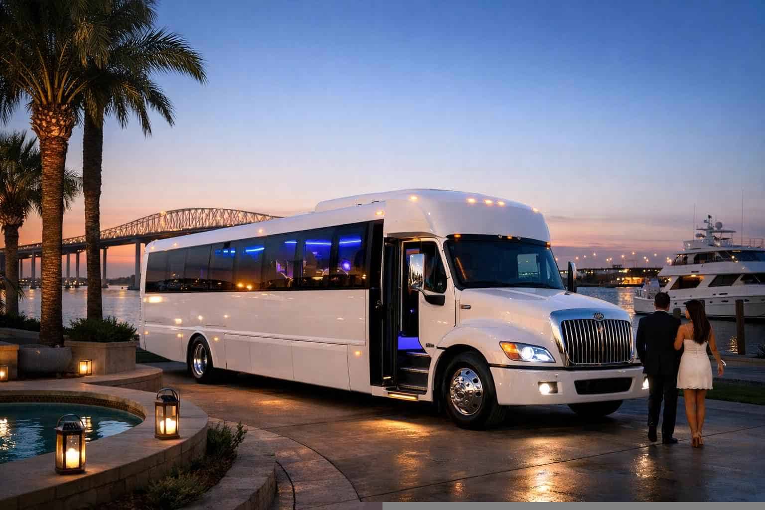 White Party Bus Rental Near Me La Porte TX