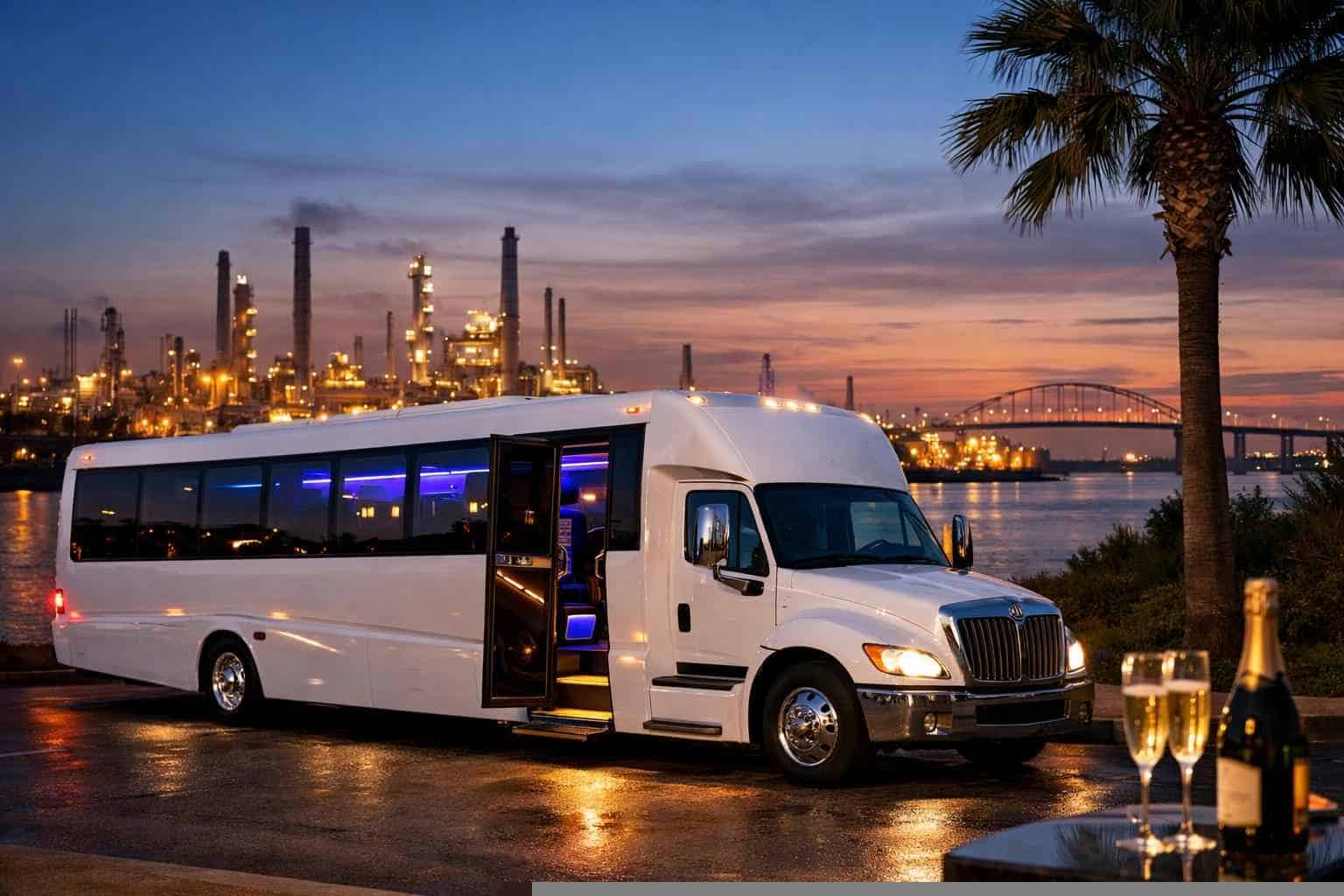 White Party Bus Rental Near Me Texas City TX