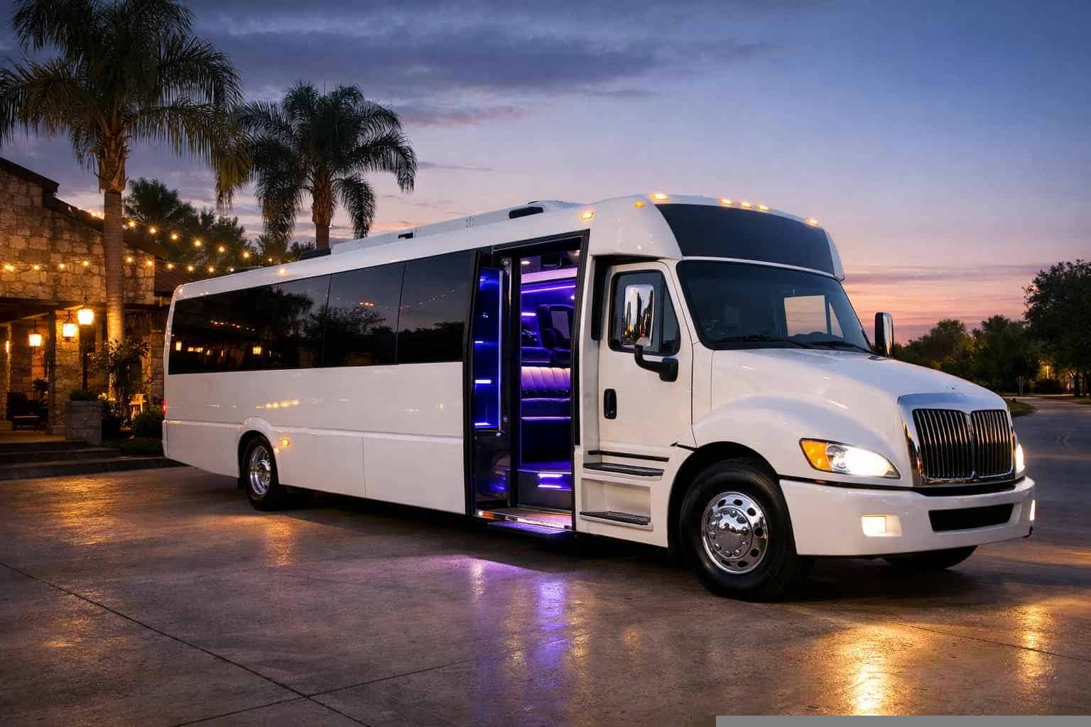 White Party Bus Rental Near Me Tomball TX