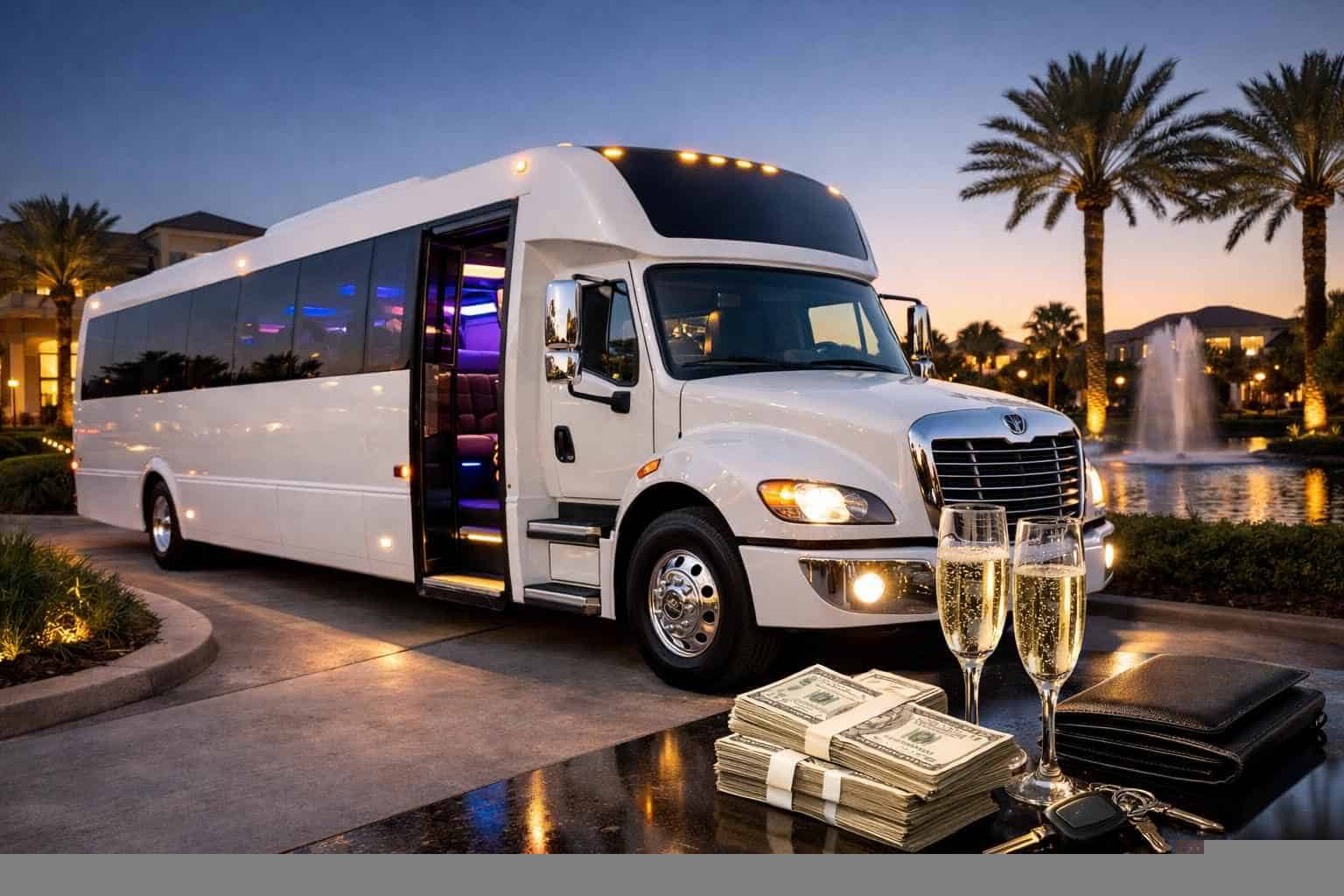 White Party Bus Rental Prices in Deer Park TX