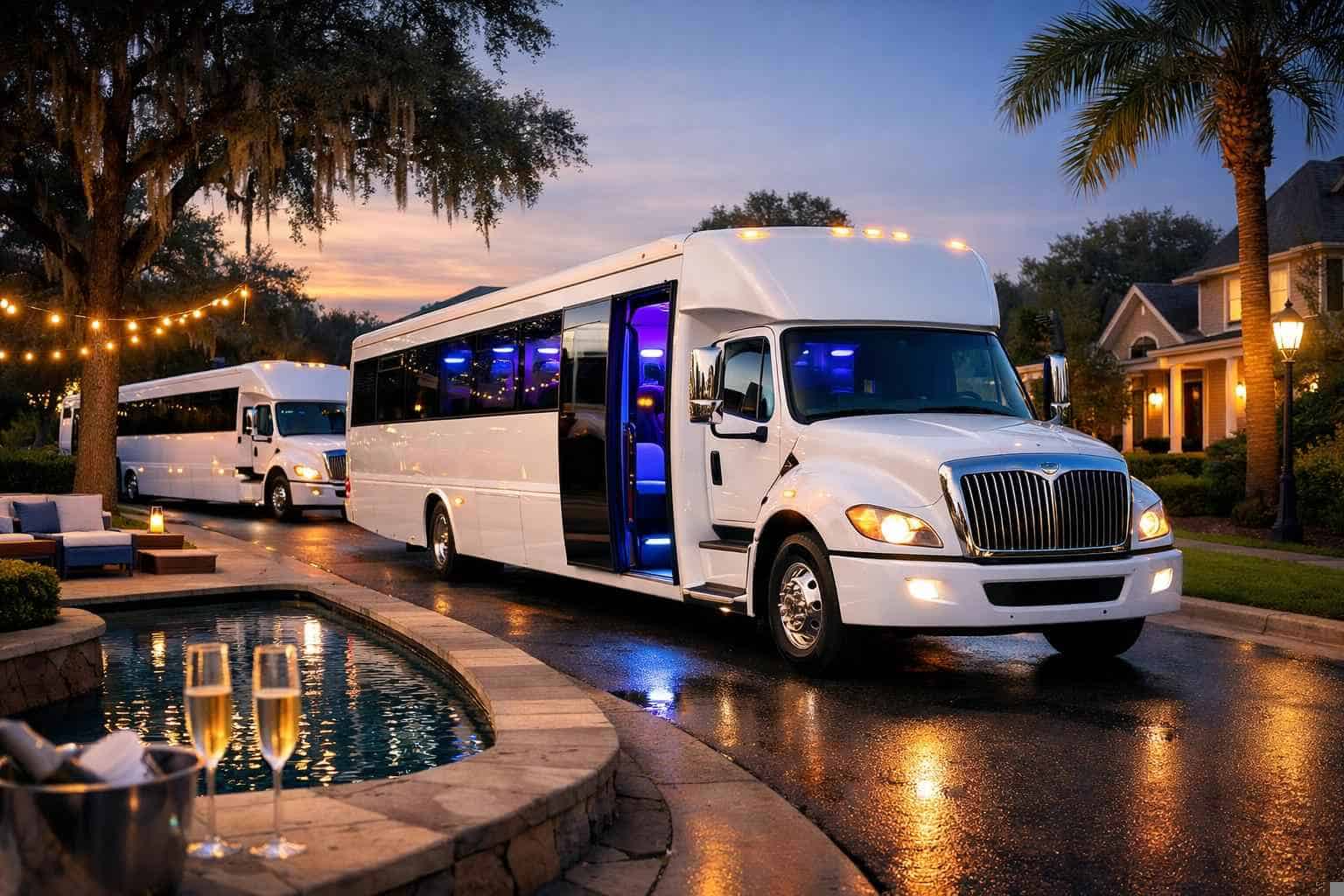 White Party Buses in Friendswood Texas