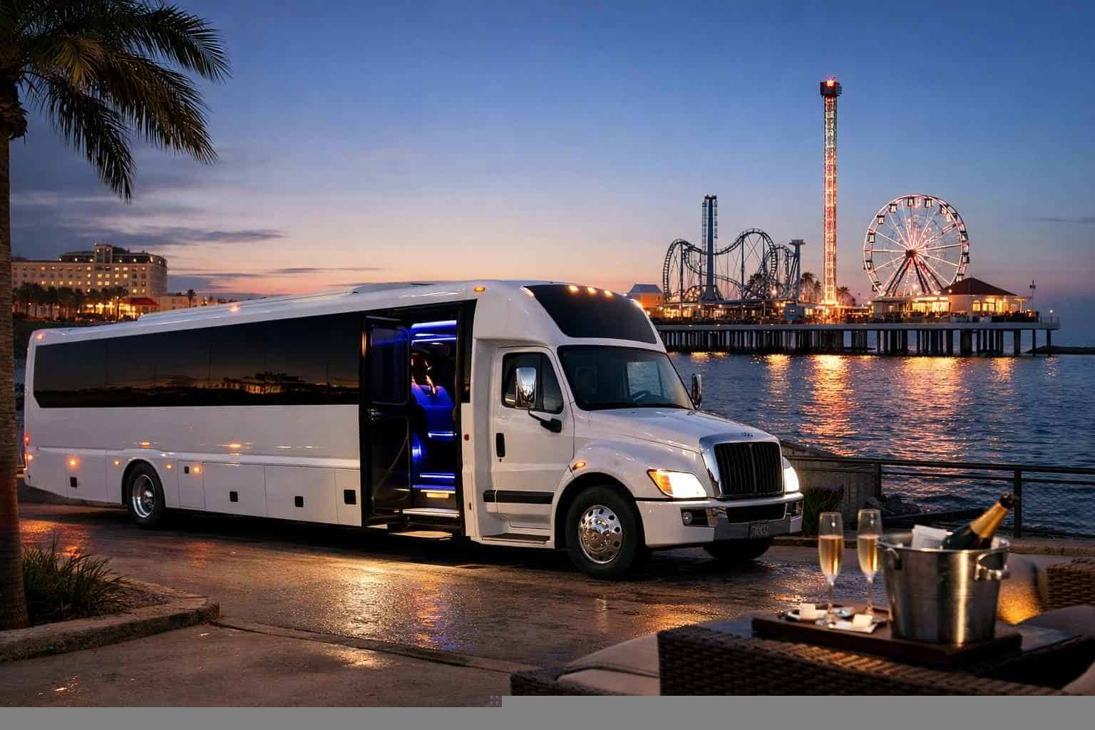 White Party Buses in Galveston Texas